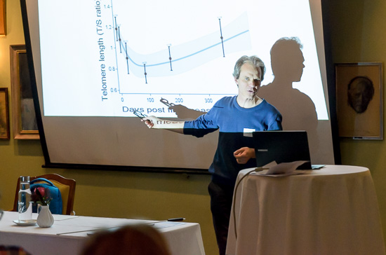 One person is standing giving a talk